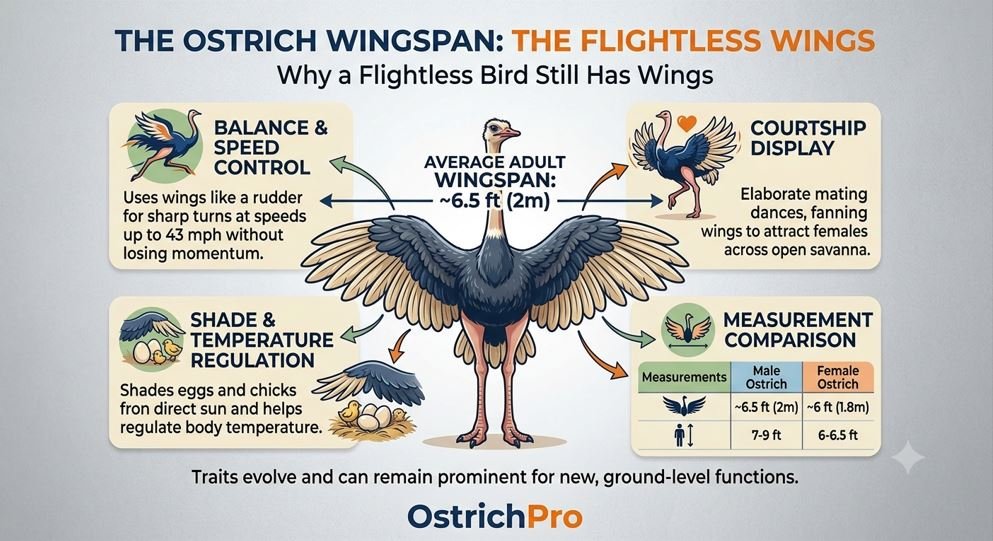 Ostrich Wingspan Infographic