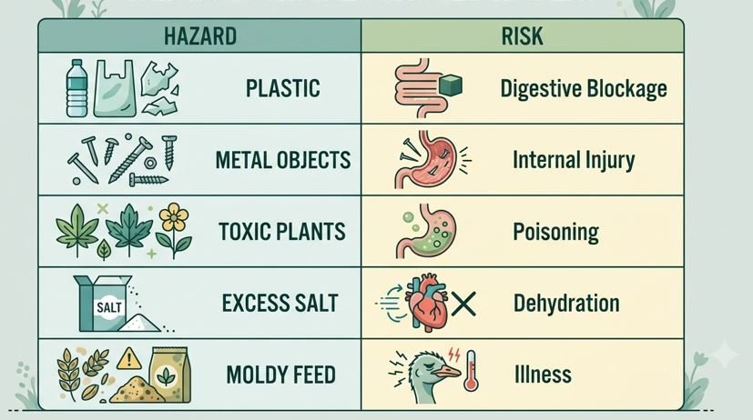 Things Ostriches Should Not Eat- Table