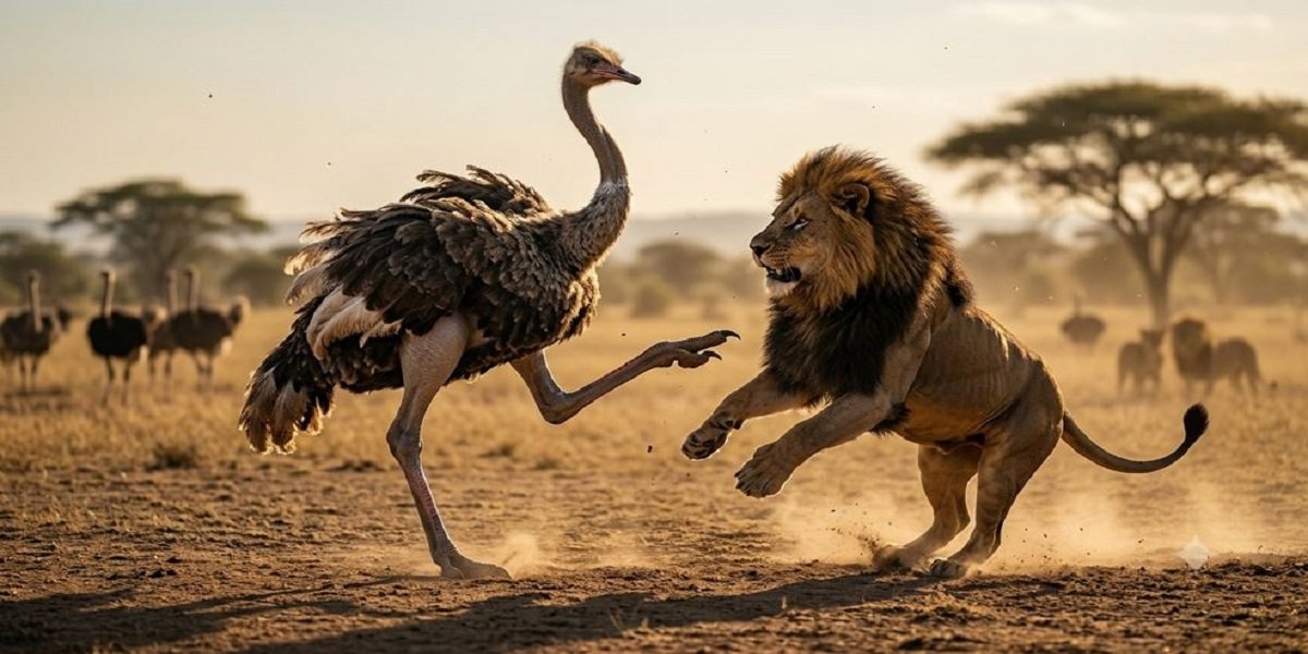 can an ostrich kill a lion / Ostrich vs Lion
