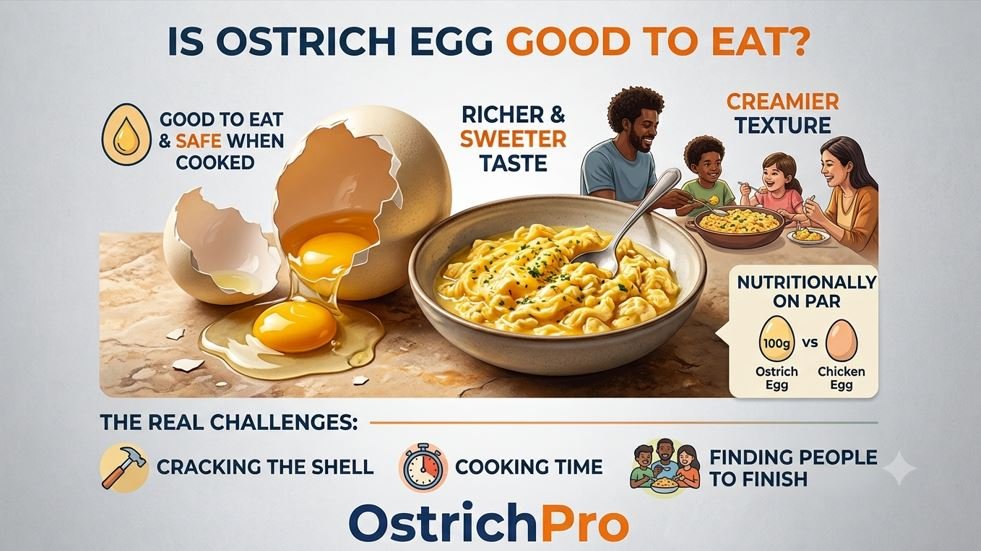 is ostrich egg good to eat infographic