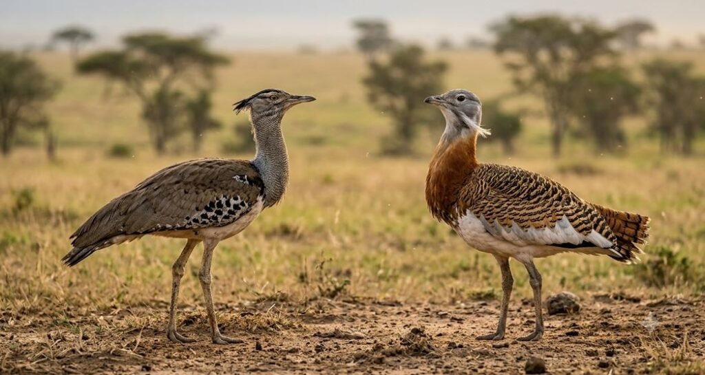 heaviest birds capable of sustained flight: The kori bustard and the great bustard