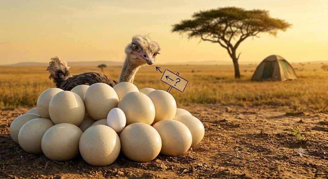 ostrich egg vs chicken egg size comparison