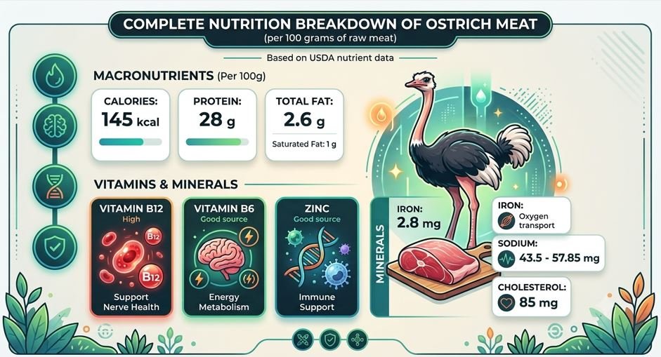 ostrich meat nutrition and benefits for health