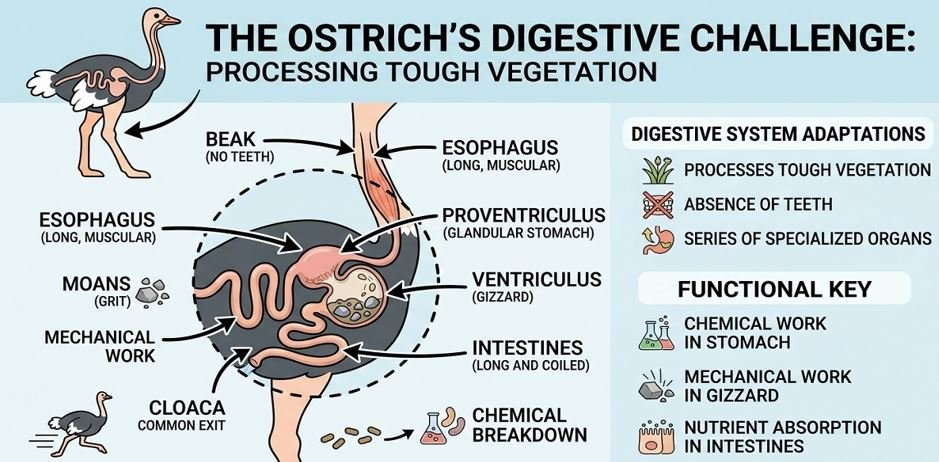 Ostrich Digestive System Infographic