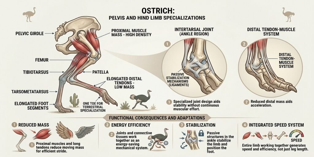 Ostrich Anatomy- Pelvic and Hind  Limb infographic