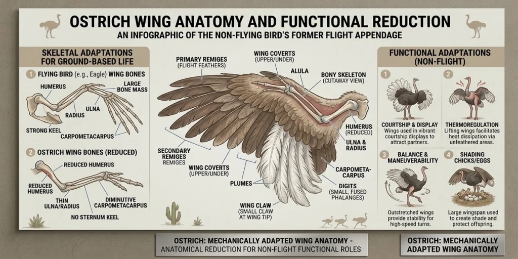 ostrich wing anatomy infographic